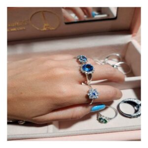 Anillo Roseta Blue Emotion