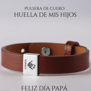 Pulsera de cuero Huella de Mis Hijos